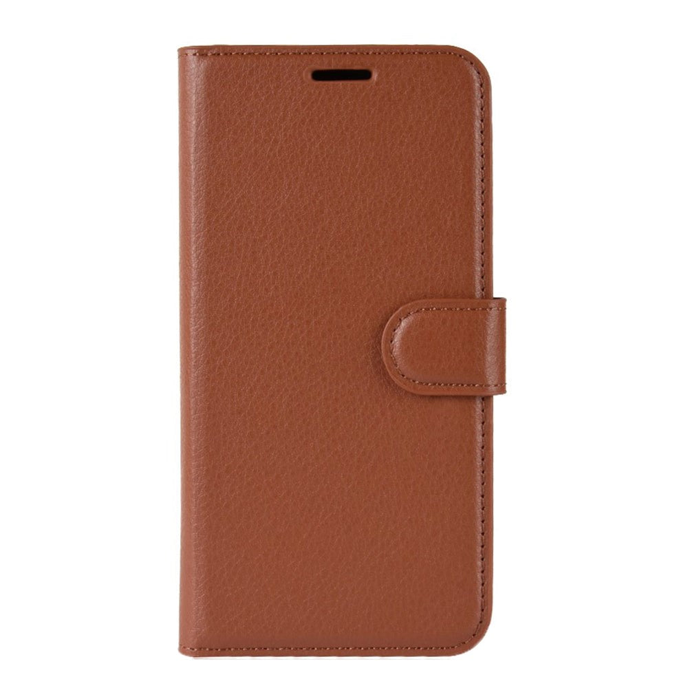 Huawei Y5 (2019) Litchi Leather Flip Cover m. Lommebok - Brun