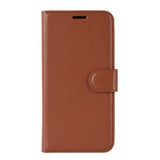 Huawei Y5 (2019) Litchi Leather Flip Cover m. Lommebok - Brun