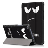 Huawei MediaPad M5 Lite 8 skinndeksel m. Folding &amp; Stand-funksjon - Angry Smiley "Don't Touch Me"