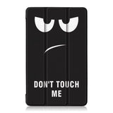 Huawei MediaPad M5 Lite 8 skinndeksel m. Folding &amp; Stand-funksjon - Angry Smiley "Don't Touch Me"