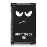 Huawei MediaPad M5 Lite 8 skinndeksel m. Folding &amp; Stand-funksjon - Angry Smiley "Don't Touch Me"