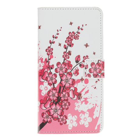 Huawei Y5 (2019) Flip Cover m. Rosa blomster