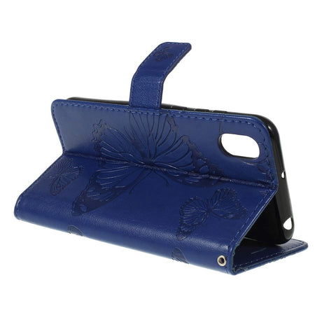 Huawei Y5 (2019) Skinndeksel m. Lommebok - Blå sommerfugl