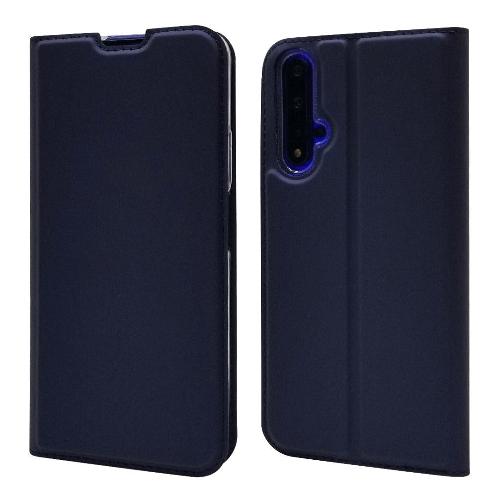 Huawei Nova 5T / Honor 20 Magnetic Leather Cover m. Kortholder mørkeblå