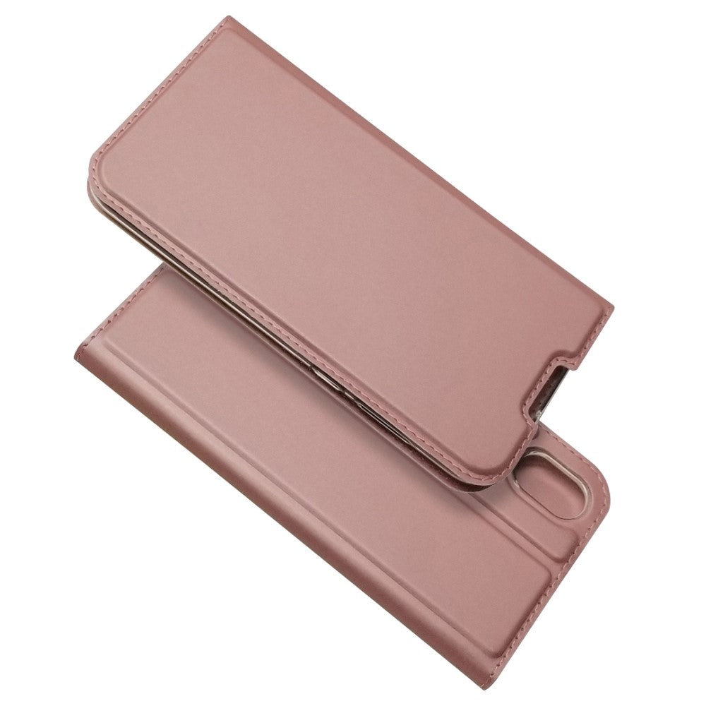 Huawei Y5 (2019) Slim Leather Flip Cover m. Kortholder - Rose Gold