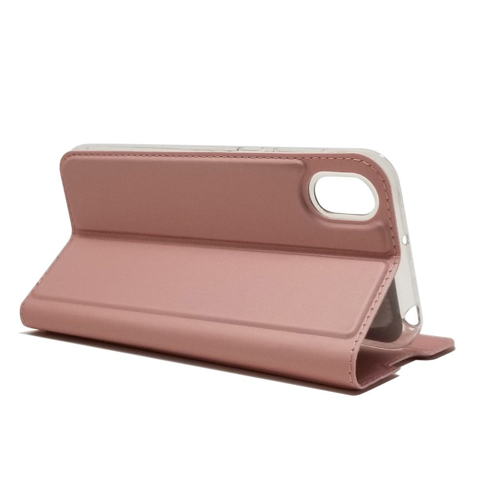 Huawei Y5 (2019) Slim Leather Flip Cover m. Kortholder - Rose Gold