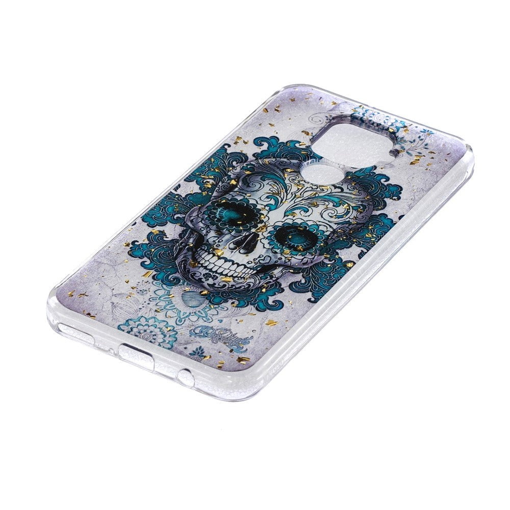 Huawei Mate 30 Lite fleksibelt deksel Sugar Skull m. Glitter gjennomsiktig
