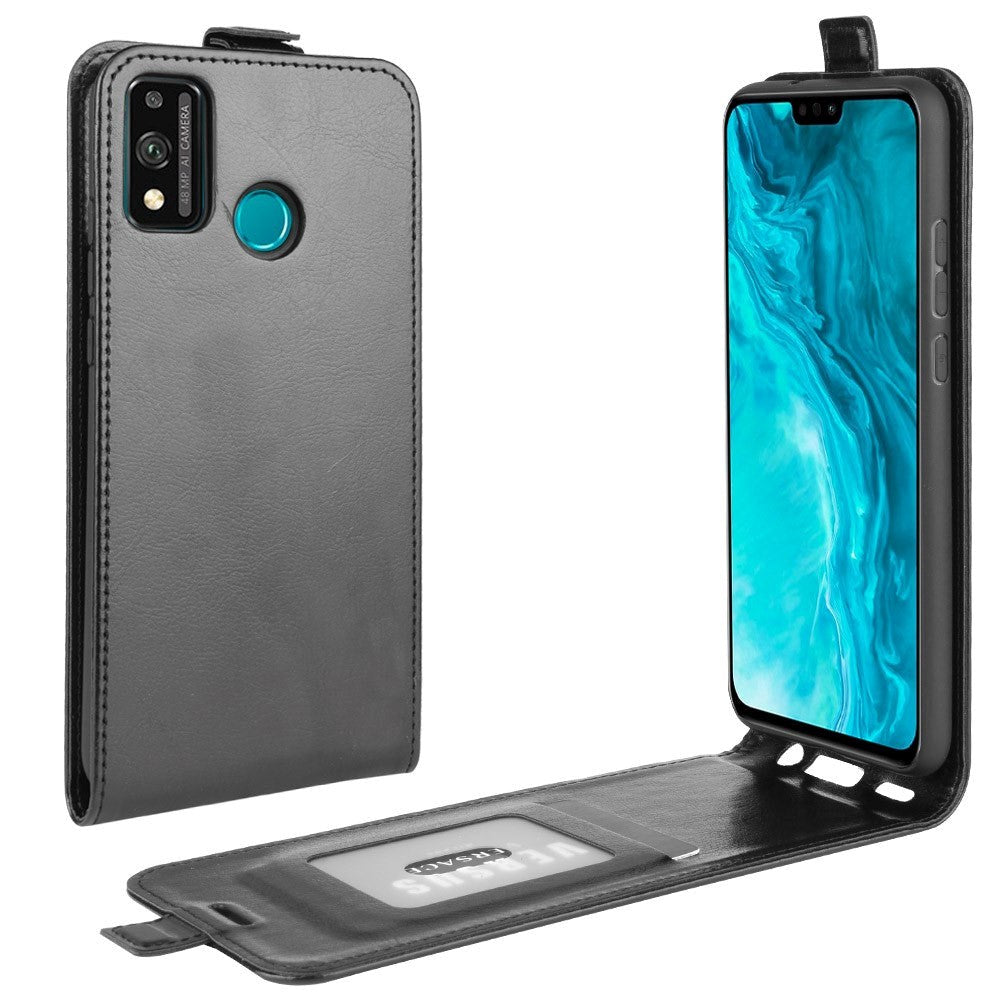 Huawei Honor 9X Lite Leather Flip Cover m. Kortholder Svart