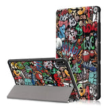 Huawei MatePad 10.4" Tri-Fold Læder Cover - Cartoon Graffiti