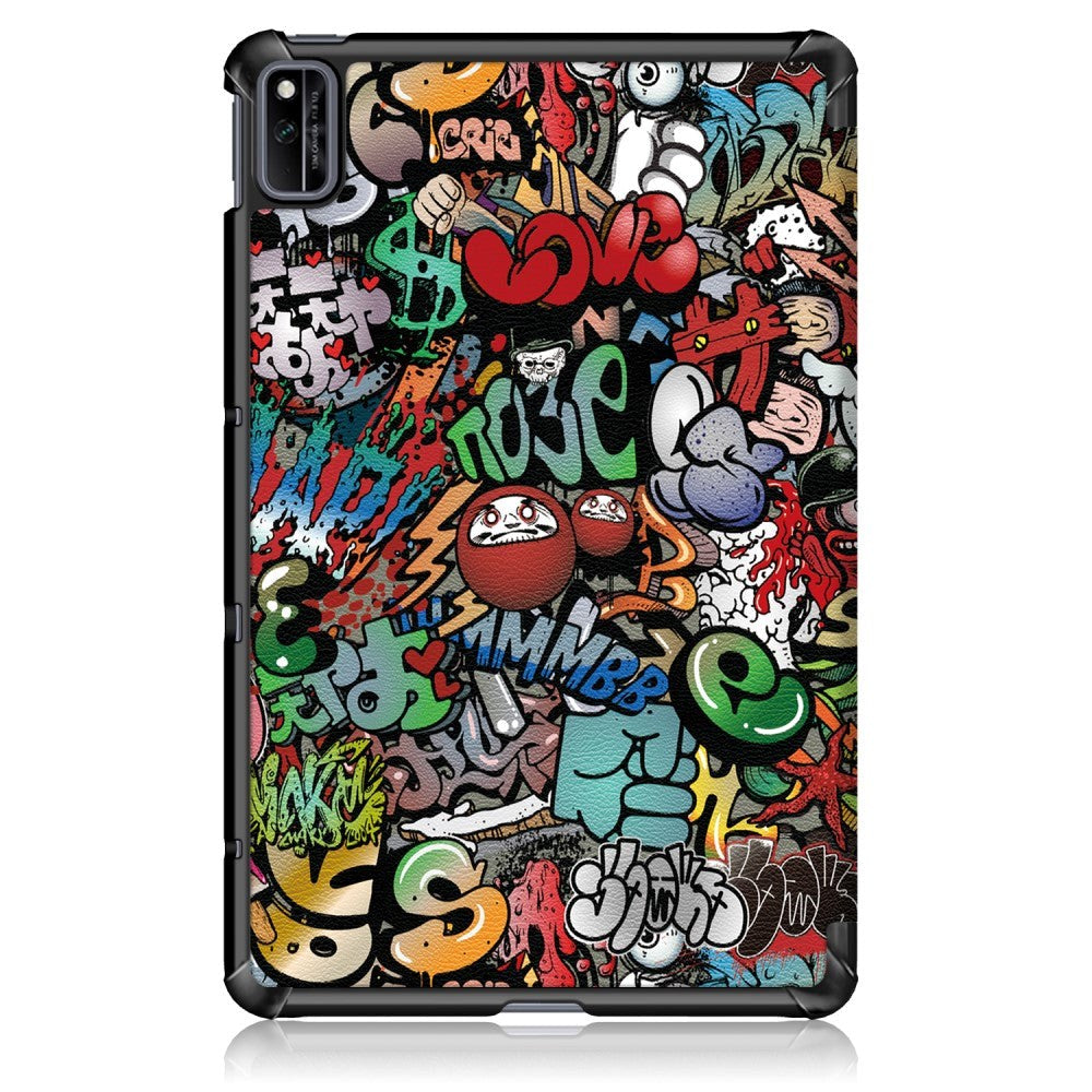 Huawei MatePad 10.4" Tri-Fold Læder Cover - Cartoon Graffiti