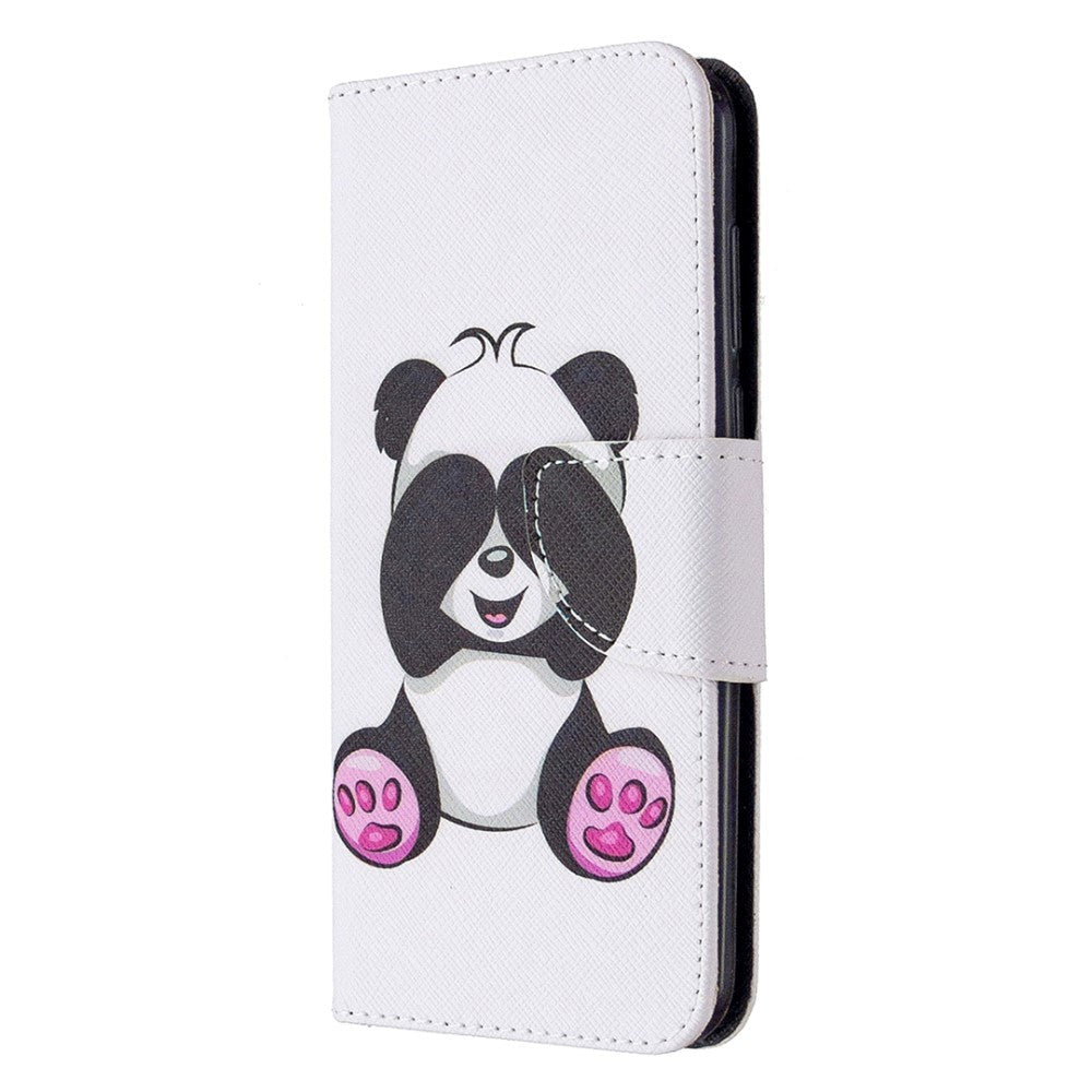 Huawei Y5p rillet skinndeksel m. Kortholder - Baby Panda