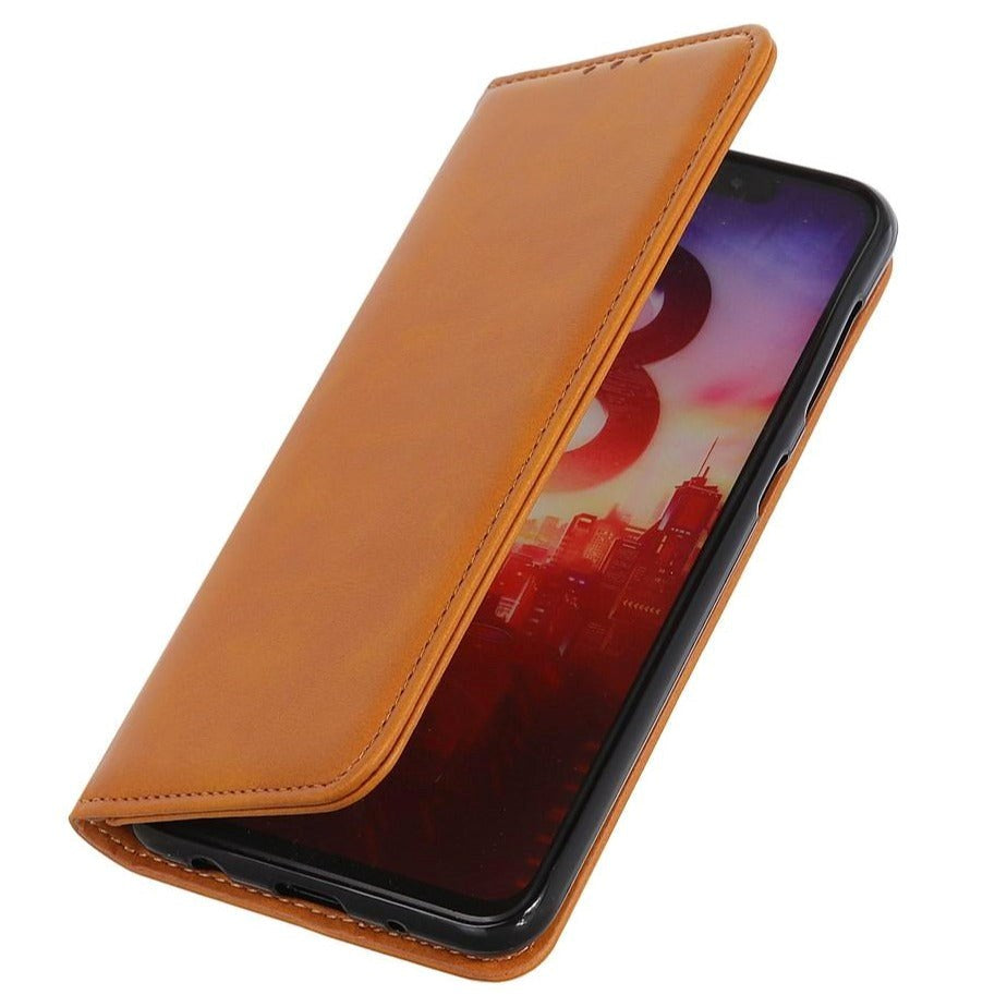 Huawei P Smart (2021) Moderne skinndeksel m. Lommebok - Brun