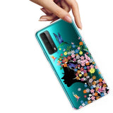 Huawei P Smart (2021) Gennemsigtigt Plastik Cover m. Blomsterpige