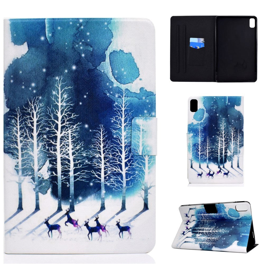 Huawei MatePad 10,4" deksel med stativ og kortholder - Winter Forest m. Deer