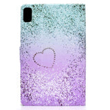 Huawei MatePad 10,4" skinndeksel m. stativfunksjon og kortholder - hjerte og glitter