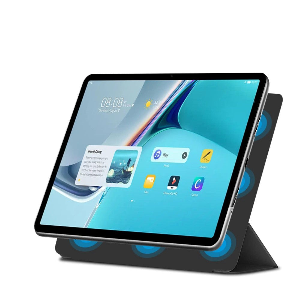 Huawei MatePad 11 Magnetic Tri-Fold Flip Deksel - Svart