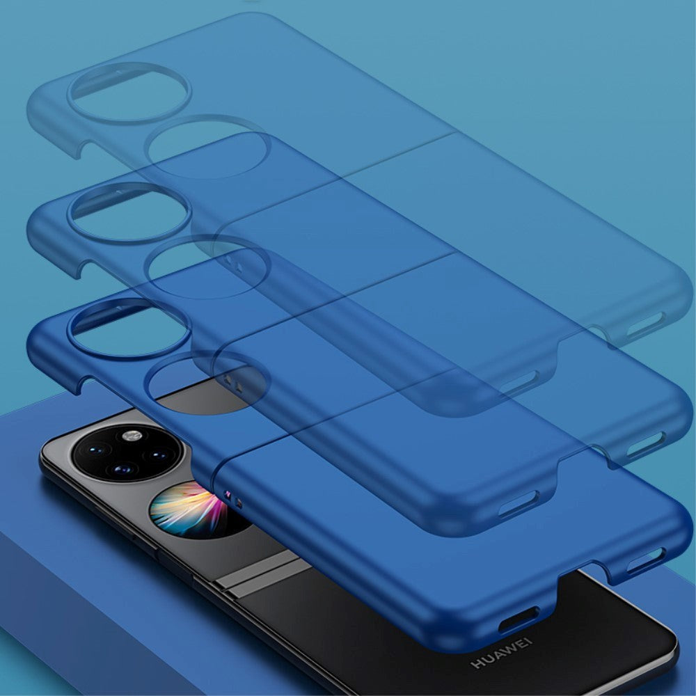 Huawei P50 Pocket Hårdt Plastik Bagside Cover m. Gummi Belagt Overflade - Grøn