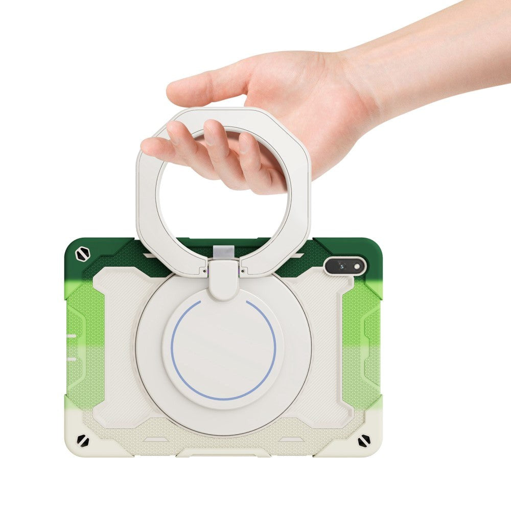 Huawei MatePad 11 Craftsman-veske - Stativfunksjon, håndholder og penneholder - Hvit / Grønn