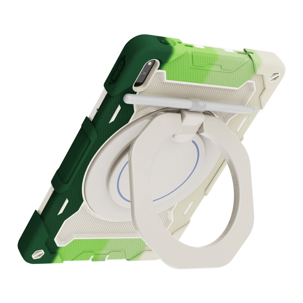 Huawei MatePad 11 Craftsman-veske - Stativfunksjon, håndholder og penneholder - Hvit / Grønn