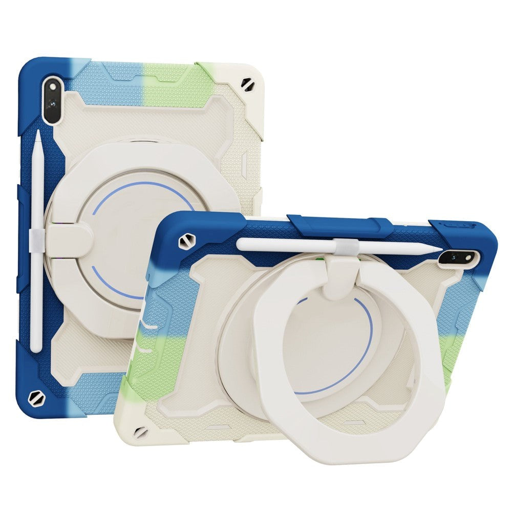 Huawei MatePad 11 Craftsman-veske - Stativfunksjon, håndholder og penneholder - Hvit/blå