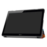 Huawei MediaPad T3 10 9.6" Cover - Tri-Fold Læder Cover "Crazy Patterns" Grå