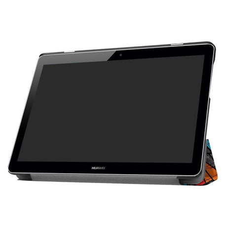 Huawei MediaPad T3 10 9.6" Cover - Tri-Fold Læder Cover "Crazy Patterns" Grå