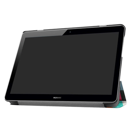 Huawei MediaPad T3 10 9,6" deksel - Tri-foldet skinndeksel "Colorful Squares" flerfarget
