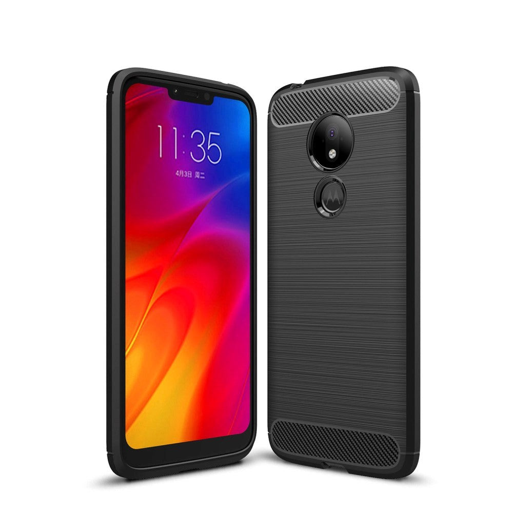 Motorola Moto G7 Power Brushed Carbon Fiber Texture Cover Sort
