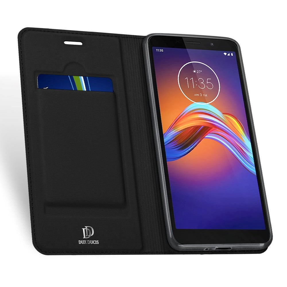 Motorola Moto E6 Play Dux Ducis Skin Pro Series tynt lommebokdeksel - svart