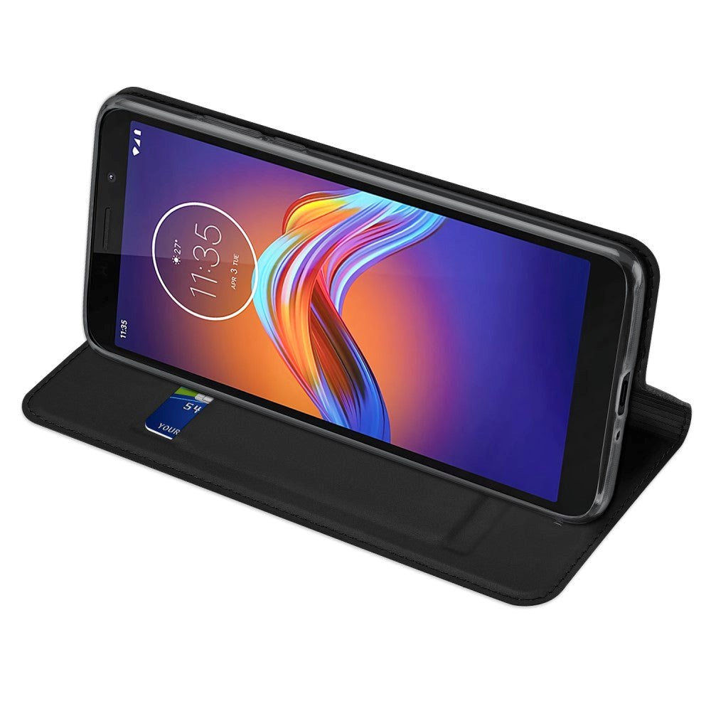 Motorola Moto E6 Play Dux Ducis Skin Pro Series tynt lommebokdeksel - svart