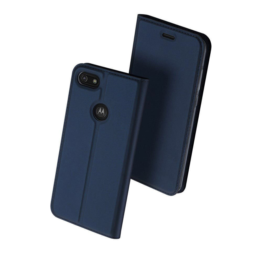 Motorola Moto E6 Play Dux Ducis Skin Pro Series tynt lommebokdeksel - blå