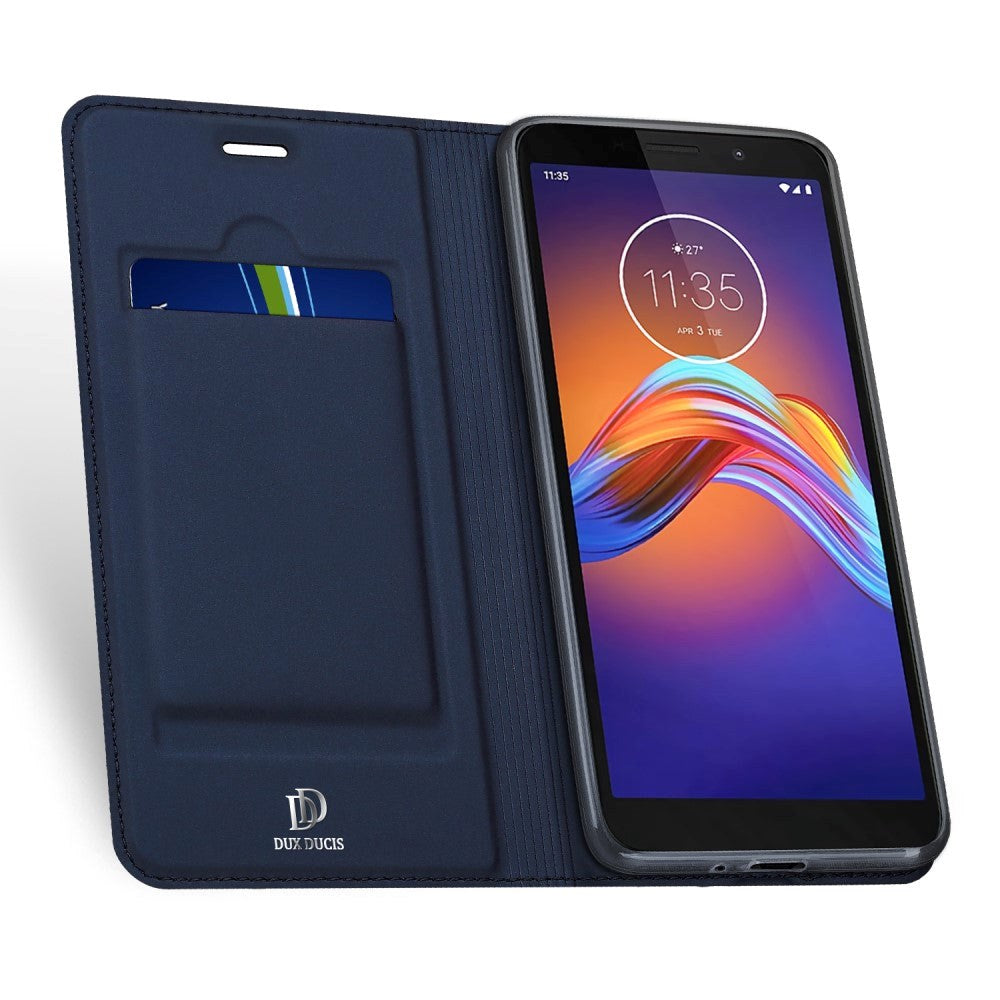 Motorola Moto E6 Play Dux Ducis Skin Pro Series tynt lommebokdeksel - blå