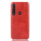 Motorola Moto G8 Plus Litchi Grain Skinndekket plastdeksel - Rød