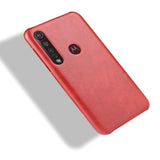 Motorola Moto G8 Plus Litchi Grain Skinndekket plastdeksel - Rød
