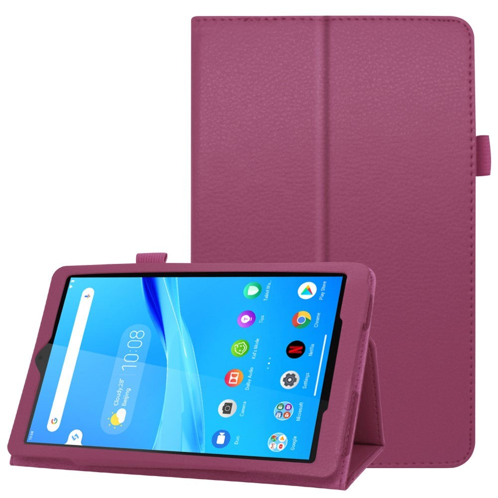 Lenovo Tab M8 (2. generasjon) 8" Litchi-skinndeksel med magnetisk lukking og stativfunksjon - lilla
