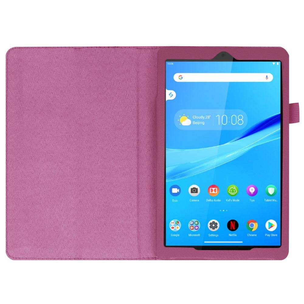 Lenovo Tab M8 (2. generasjon) 8" Litchi-skinndeksel med magnetisk lukking og stativfunksjon - lilla