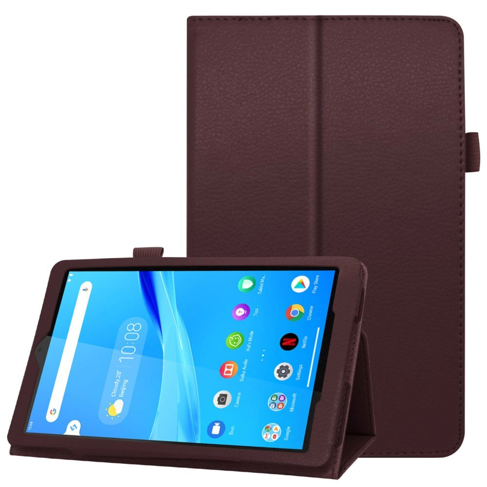 Lenovo Tab M8 (2nd Gen.) 8" Litchi Læder Cover m. Magnetluk & Ståfunktion - Brun