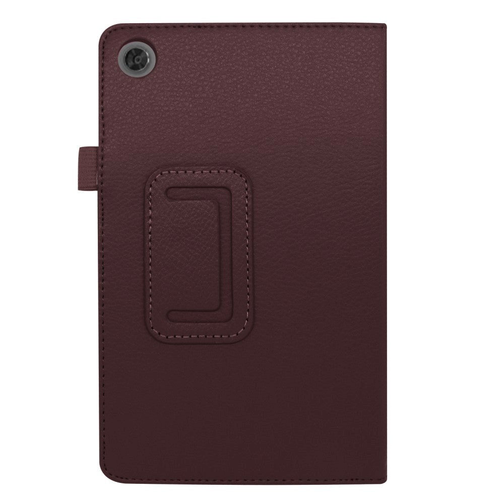 Lenovo Tab M8 (2nd Gen.) 8" Litchi Læder Cover m. Magnetluk & Ståfunktion - Brun
