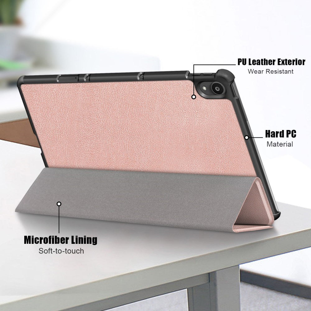 Lenovo Tab P11 / P11 (5G) / P11 Plus Flip Cover m. Tri-fold og Vågeblus - Rose Gold