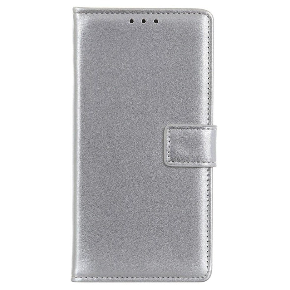 Motorola Moto E7 Power / E7i Power Leather Flip Cover m. Lommebok - Sølv