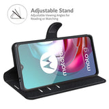 EIDERWOOD Motorola Moto G10 / G20 / G30 - Kunstlæder Flip Cover m. Kortholder & Stander - Sort