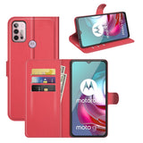 EIDERWOOD Motorola Moto G10 / G20 / G30 - Kunstlæder Flip Cover m. Kortholder & Stander - Rød