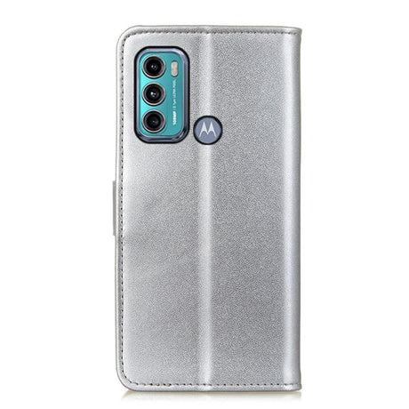 Motorola Moto G60 Leather Flip Cover m. Lommebok - Sølv