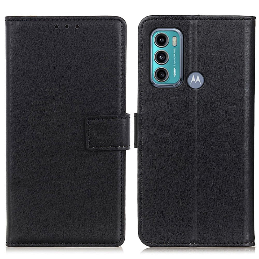 Motorola Moto G60 Leather Flip Cover m. Lommebok - Svart
