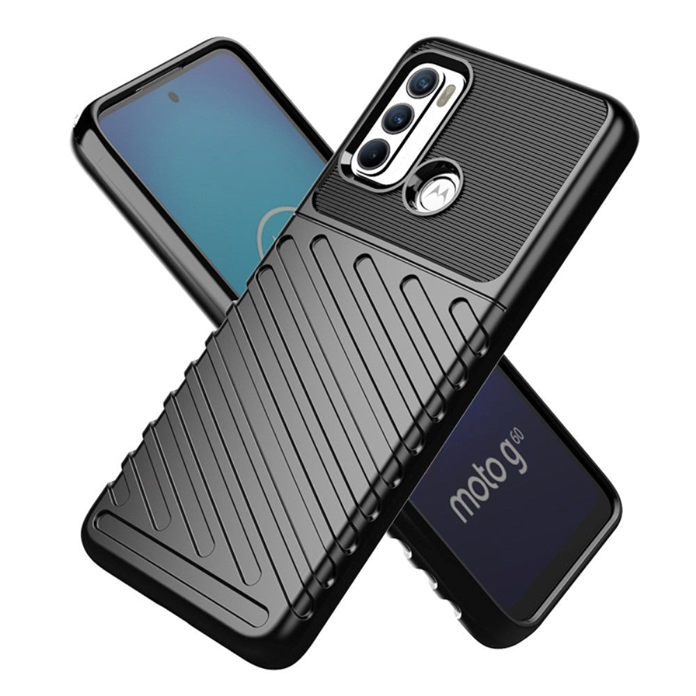 Motorola Moto G60 Thunder Series Twill Plast Bakdeksel - Svart