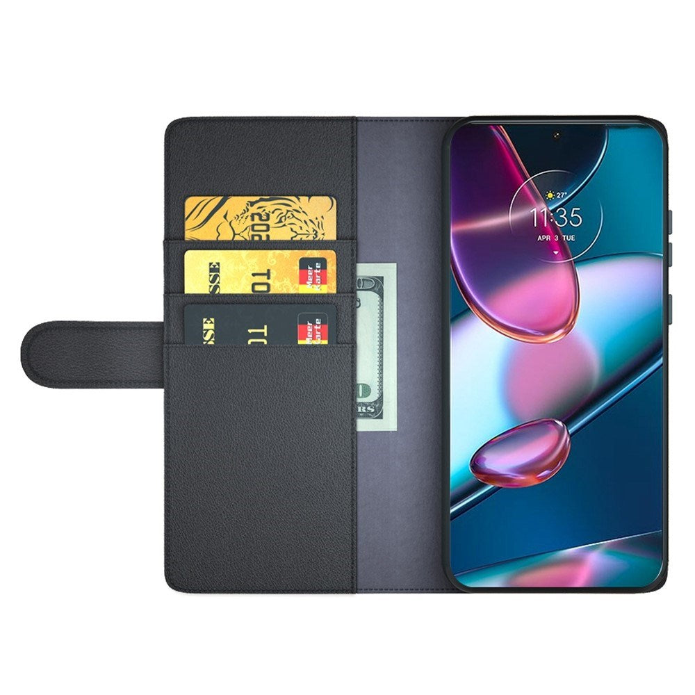 EIDERWOOD Motorola Edge 30 Pro Kunstlæder Cover m. Kortholder  - Sort