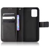 Motorola Moto E32 / E32s Leather Flip Cover m. Diamanttekstur - Svart