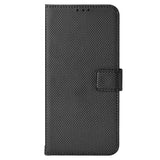 Motorola Moto E32 / E32s Leather Flip Cover m. Diamanttekstur - Svart
