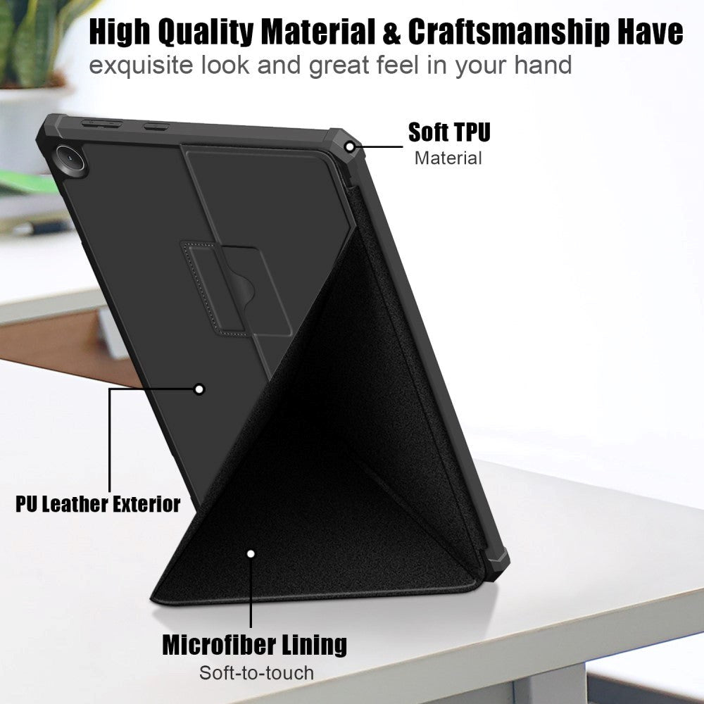 Lenovo Tab M10 (3. Gen) 10.1" (TB-328F/TB-328X) Fleksibelt Origami Flip Cover - Sort