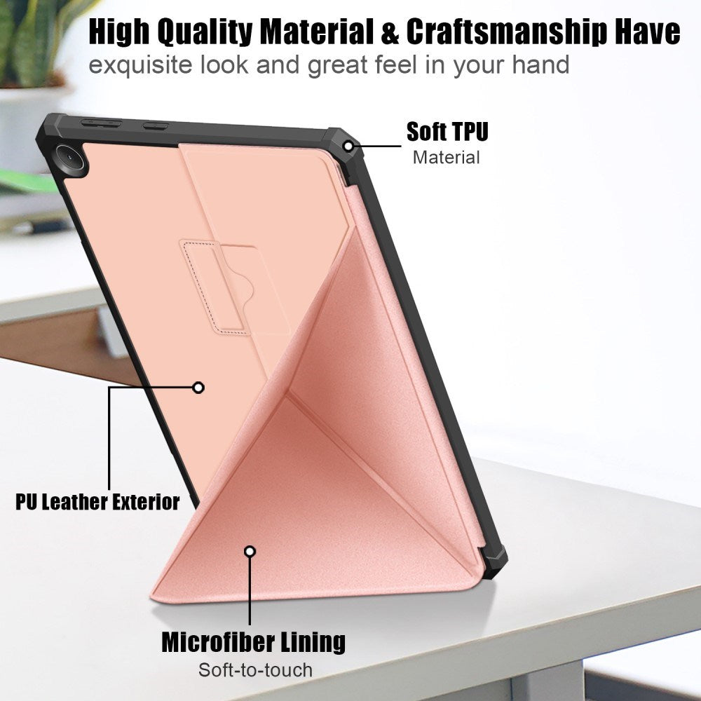 Lenovo Tab M10 (3rd Gen) 10,1" (TB-328F/TB-328X) Fleksibelt Origami Flip-deksel - Rosa